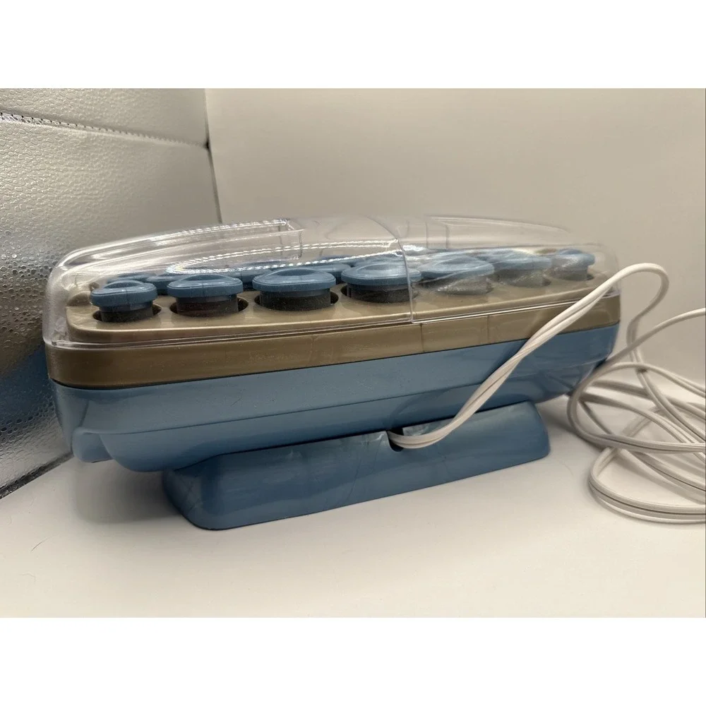 Conair Ion Shine‎ CHV261X Velvet Blue Flocked Hot Rollers Curlers WITHOUT clips